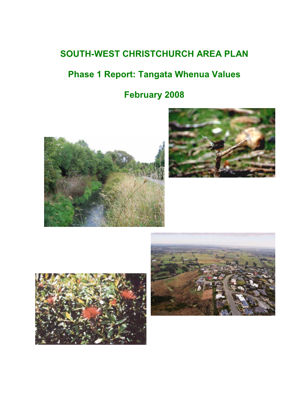 SOUTH-WEST CHRISTCHURCH AREA PLAN Phase 1