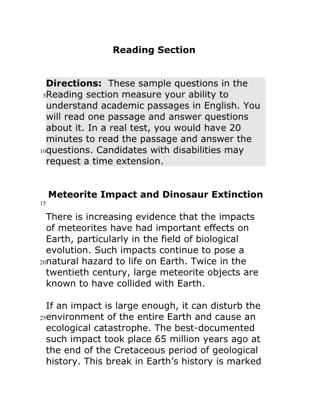 Meteorite Impact And Dinosaur Extinction