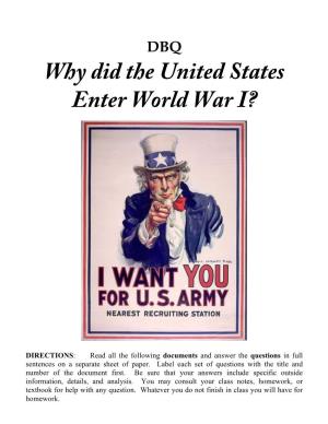 01 Why Did the United States Enter World War I