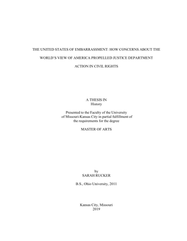 The United States of Embarrassment: How Concerns About The