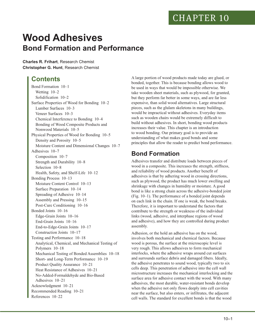 Wood Adhesives Bond Formation and Performance