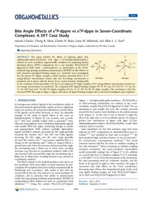 Bite Angle Effects of Dppm Vs Dppe in Seven-Coordinate Complexes: A