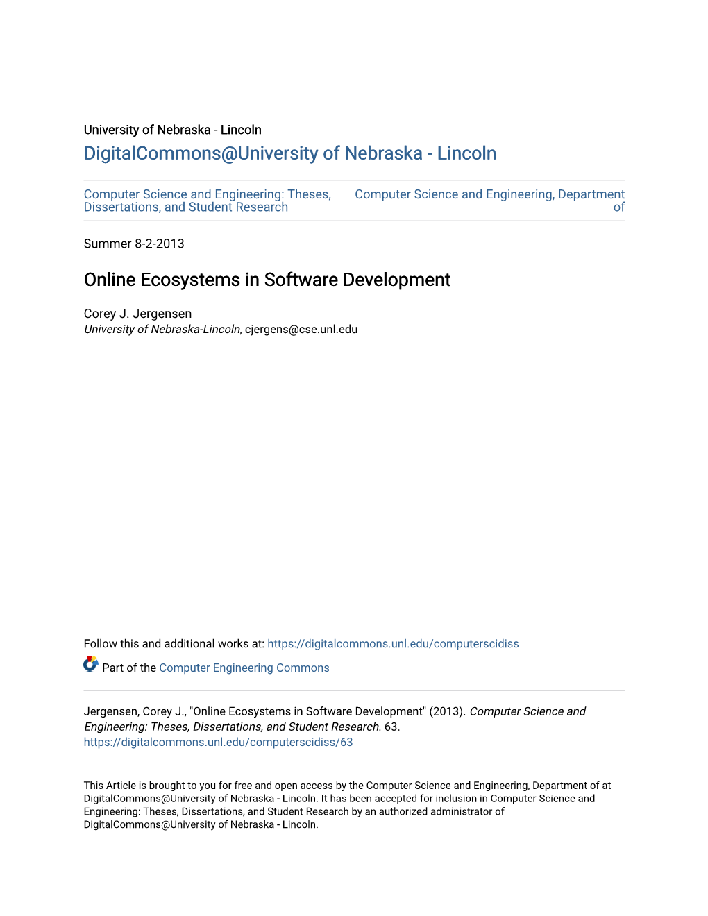 Online Ecosystems in Software Development