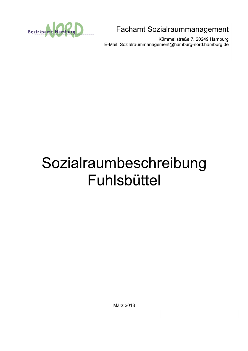 Sozialraumbeschreibung Fuhlsbüttel