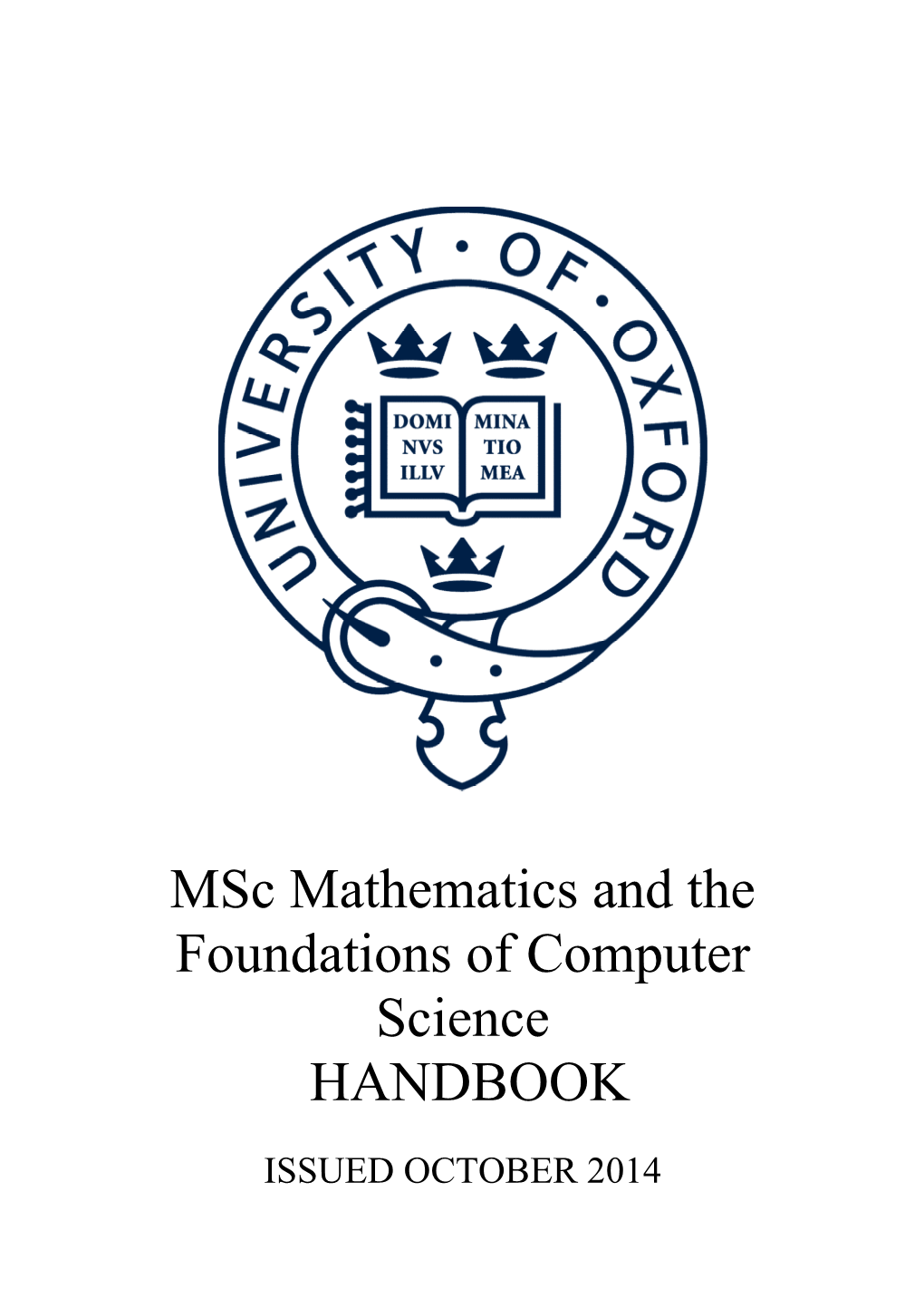 Msc Mathematics and the Foundations of Computer Science HANDBOOK