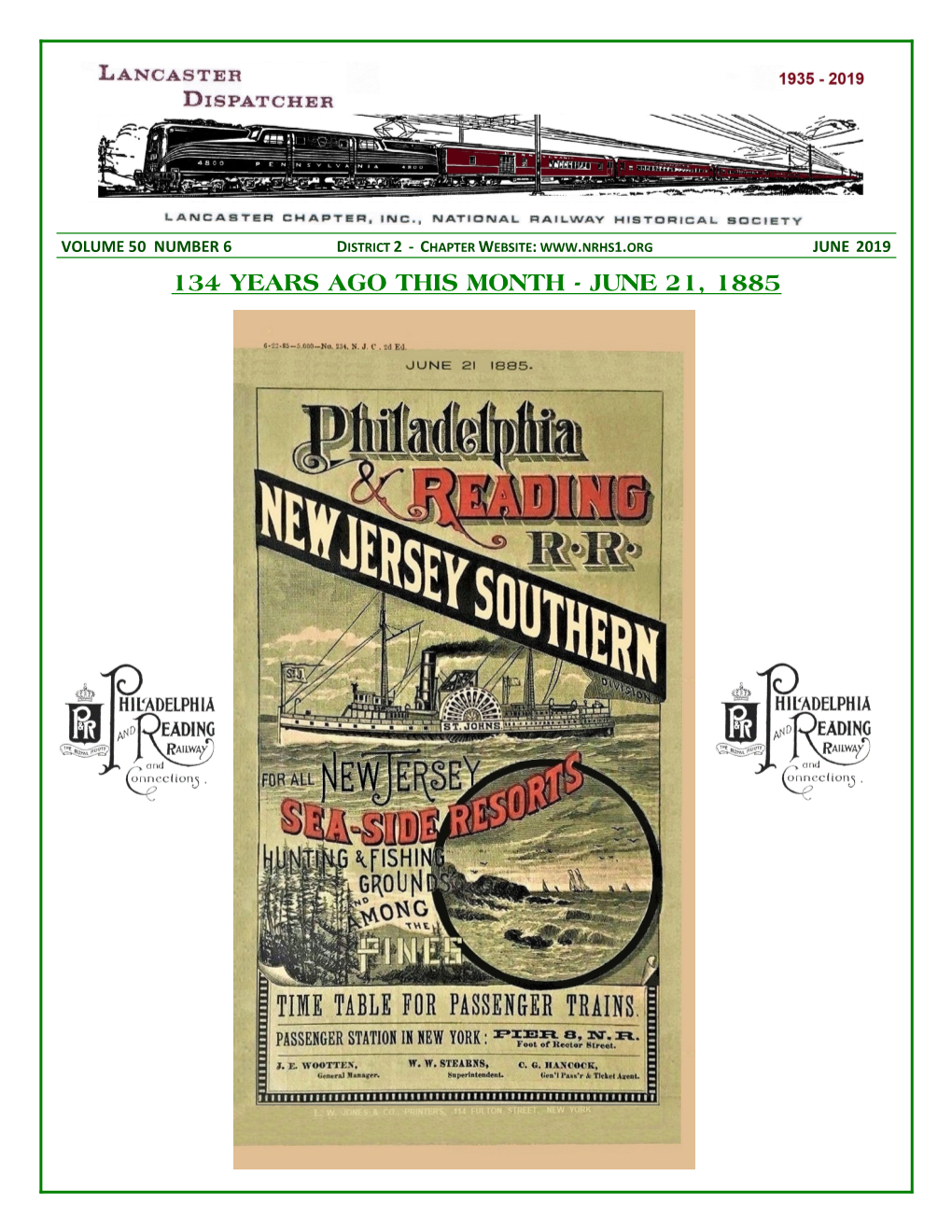 134 Years Ago This Month - June 21, 1885 Lancaster Dispatcher Page 2 June 2019