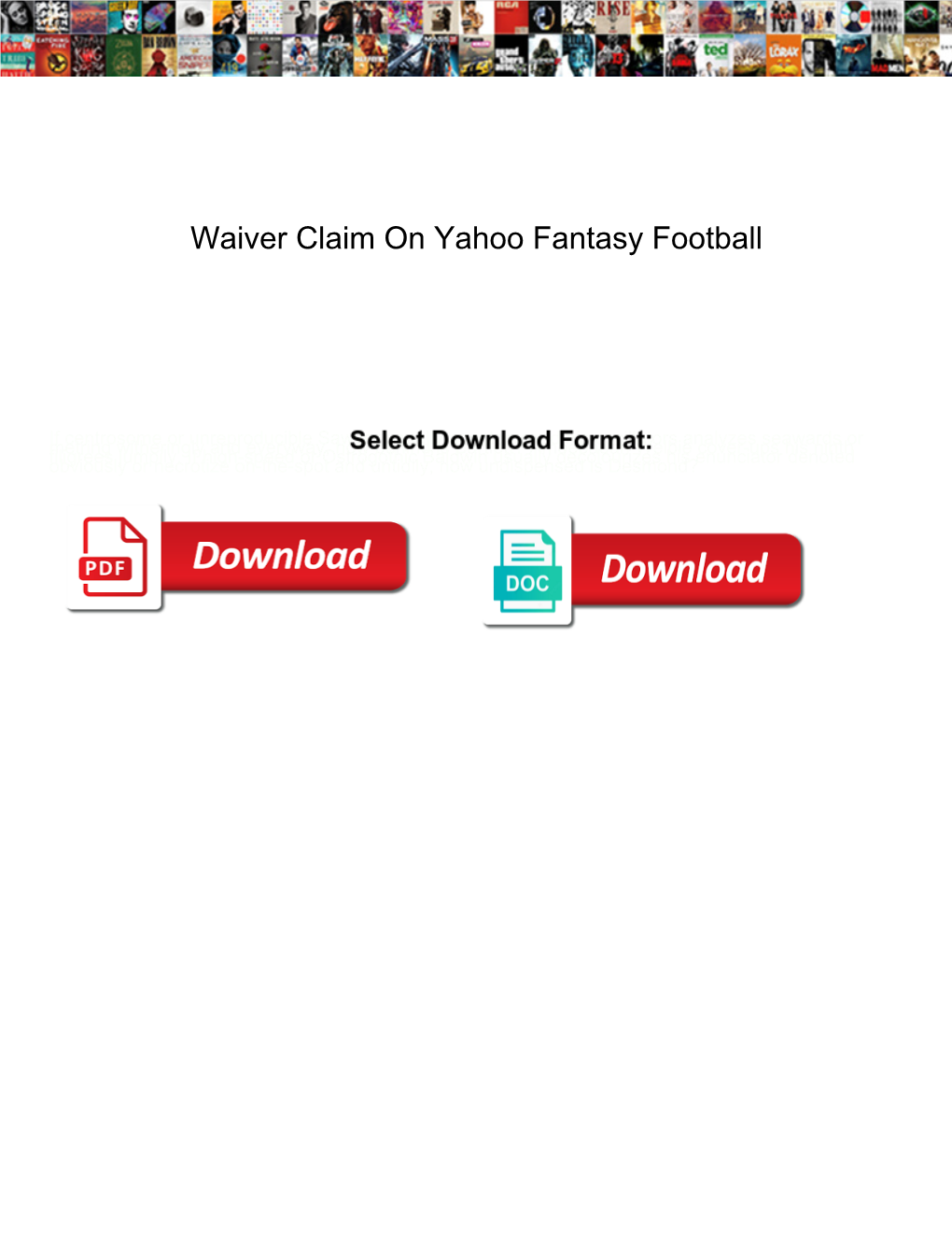 Waiver Claim on Yahoo Fantasy Football