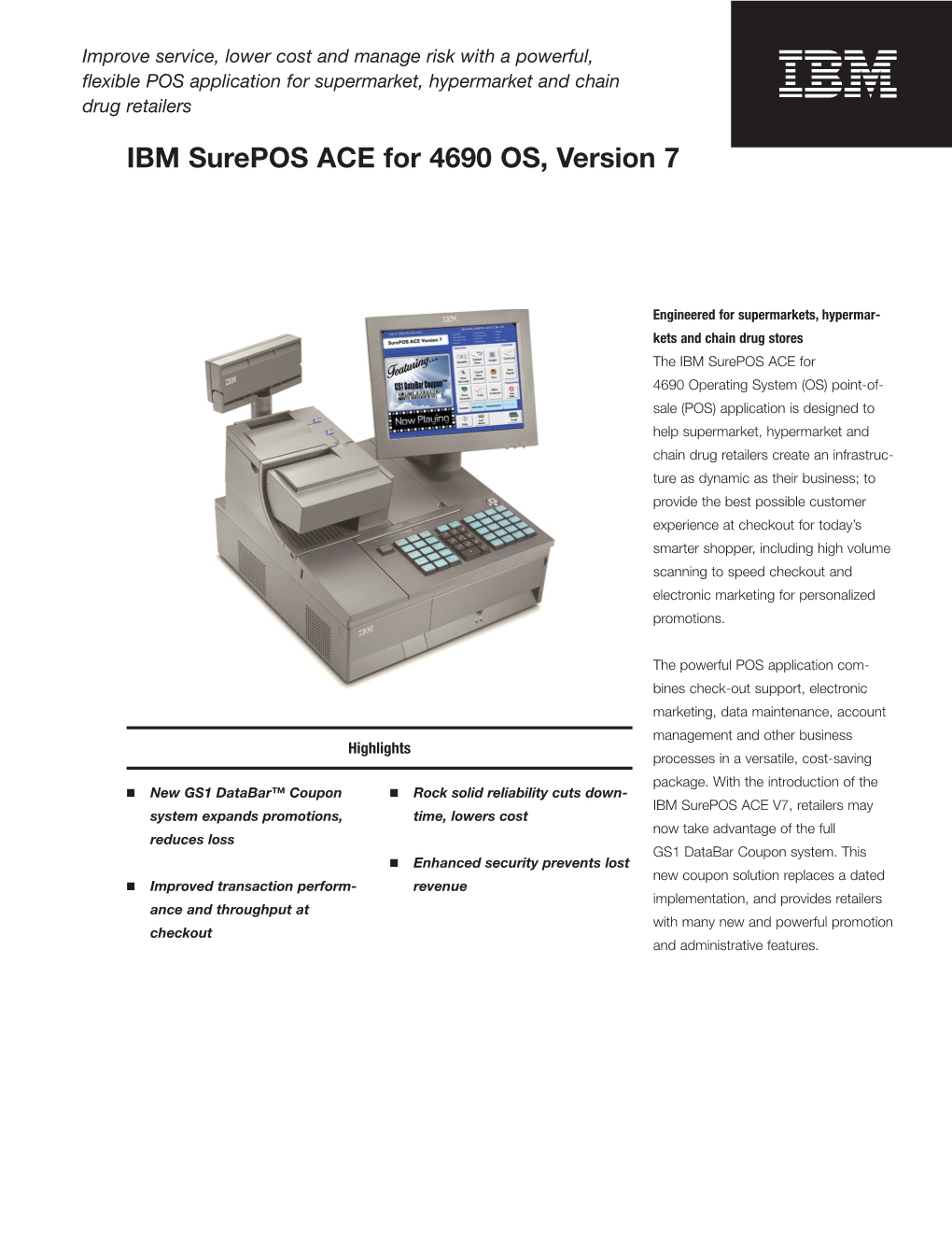 IBM Surepos ACE for 4690 OS, Version 7