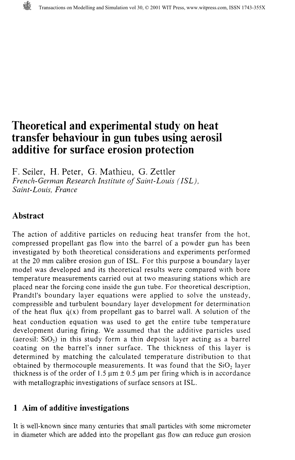 Theoretical and Experimental Study on Heat Transfer Behaviour in Gun Tubes Using Aerosil Additive for Surface Erosion Protection