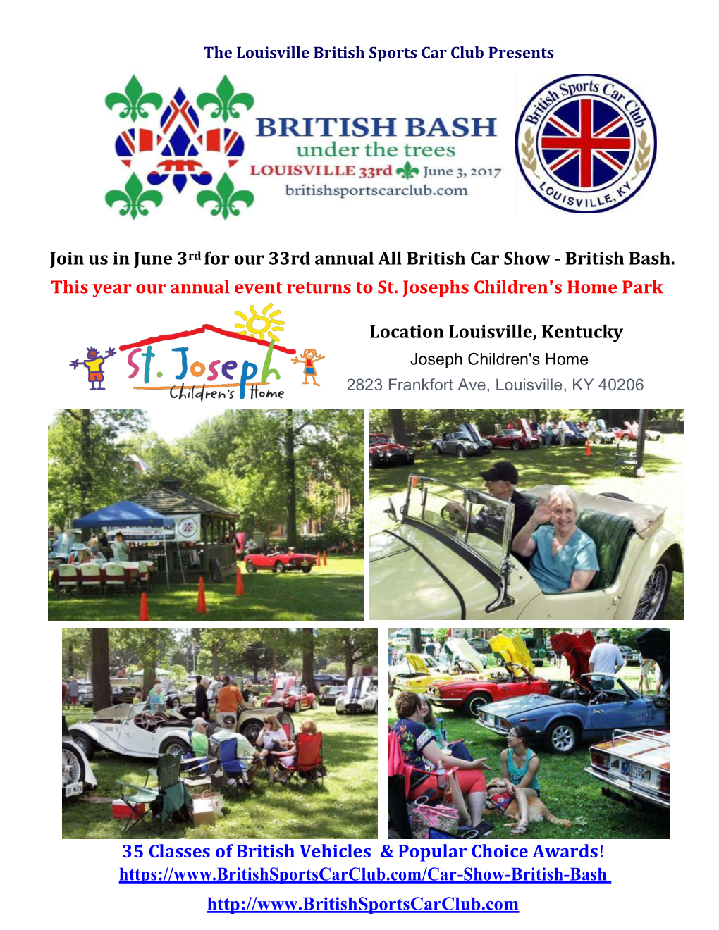 British Bash. This Year Our Annual Event Returns to St. Josephs Children’S Home Park