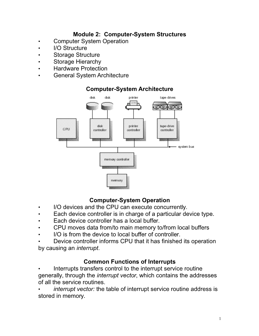 Module 2: Computer-System Structures