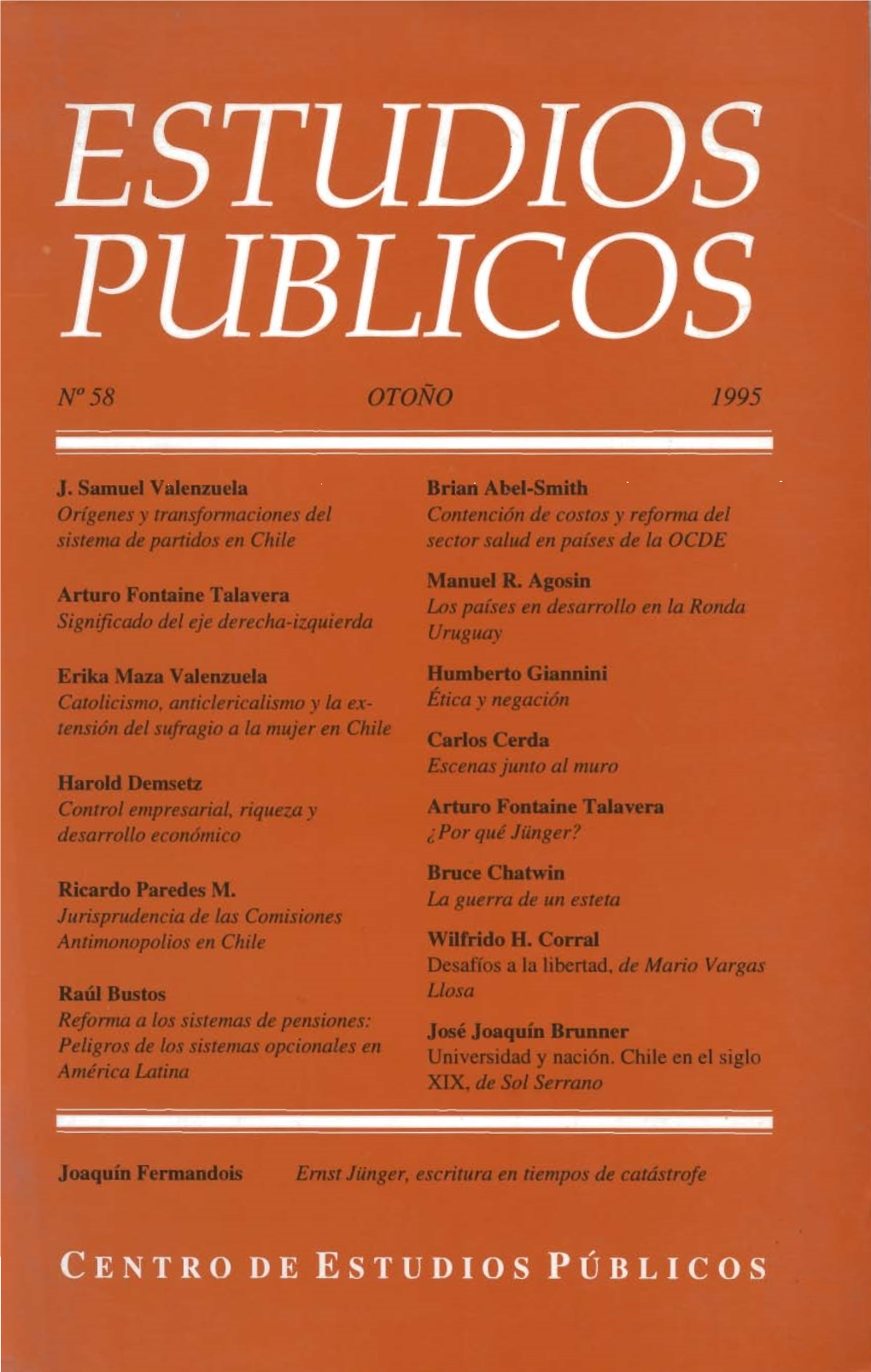 Estudios Públicos N° 58. 1995