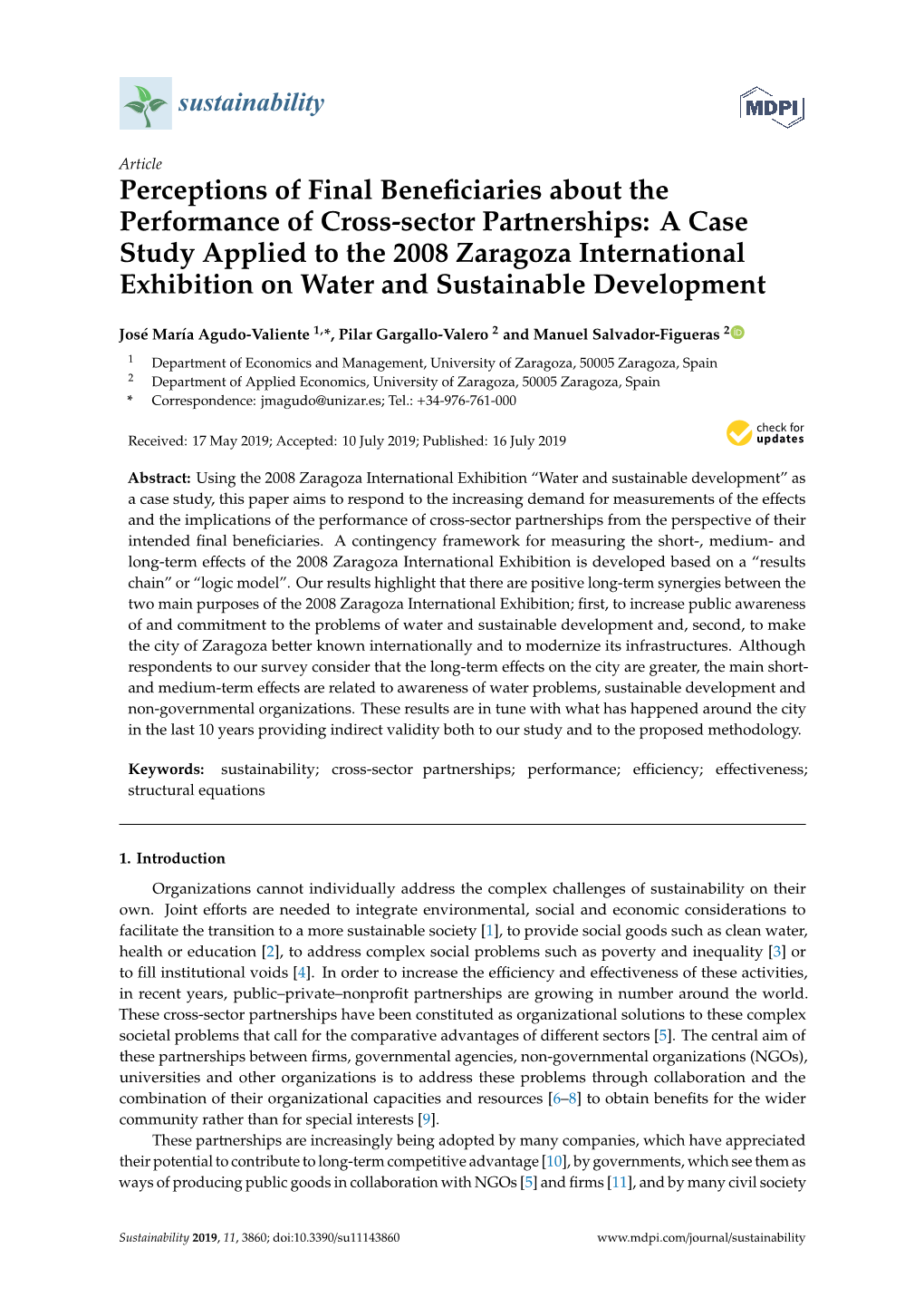 Perceptions of Final Beneficiaries About the Performance of Cross