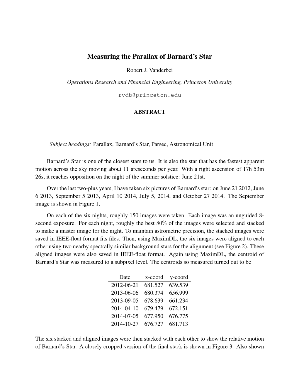 Measuring the Parallax of Barnard's Star