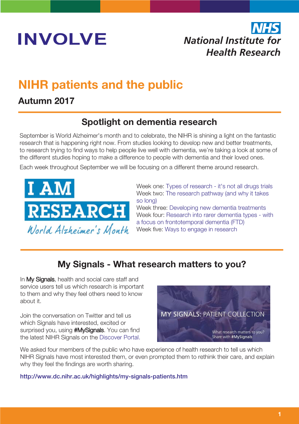 NIHR Patients and the Public Autumn 2017