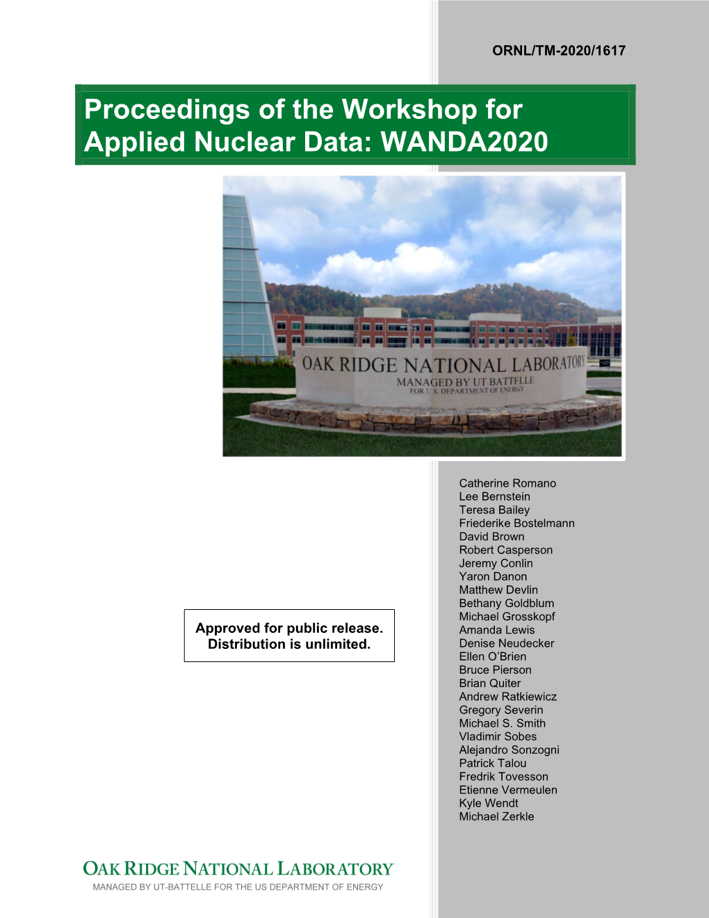 Proceedings of the Workshop for Applied Nuclear Data: WANDA2020