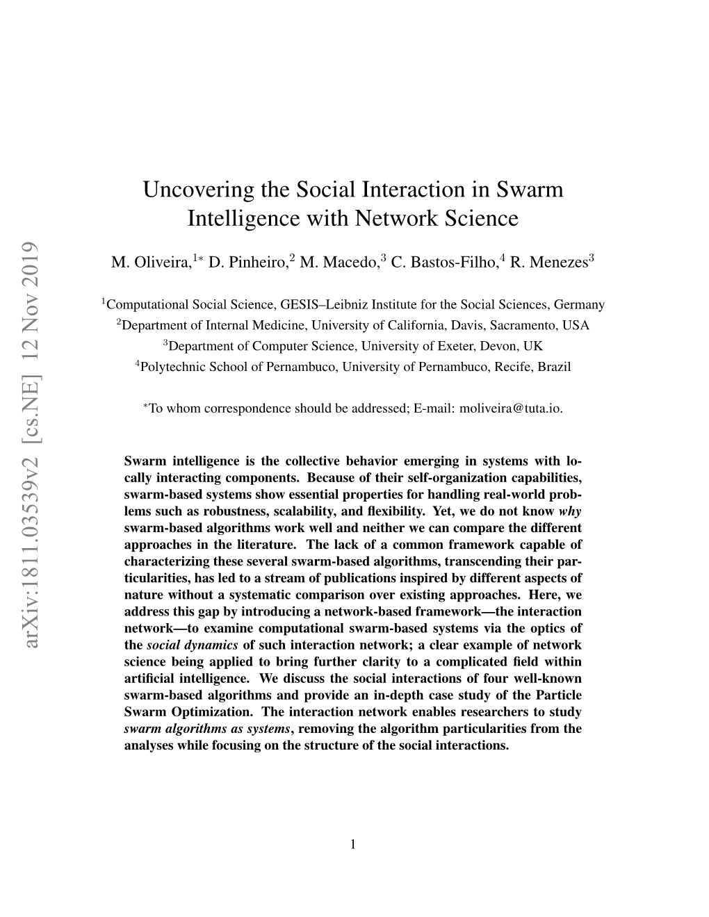 Uncovering the Social Interaction in Swarm Intelligence with Network Science