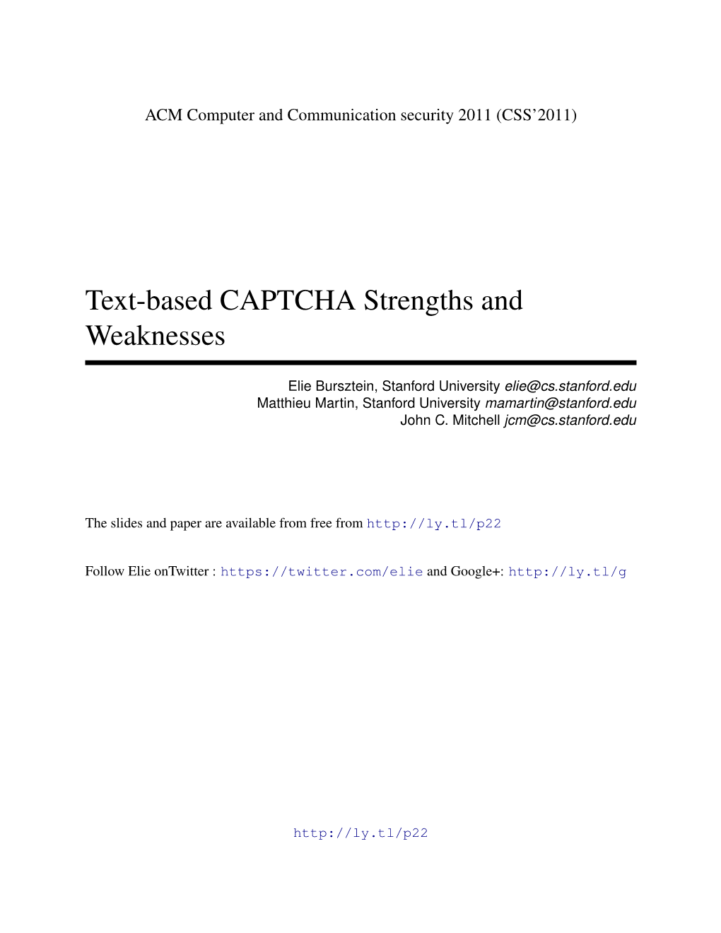 Text-Based CAPTCHA Strengths and Weaknesses