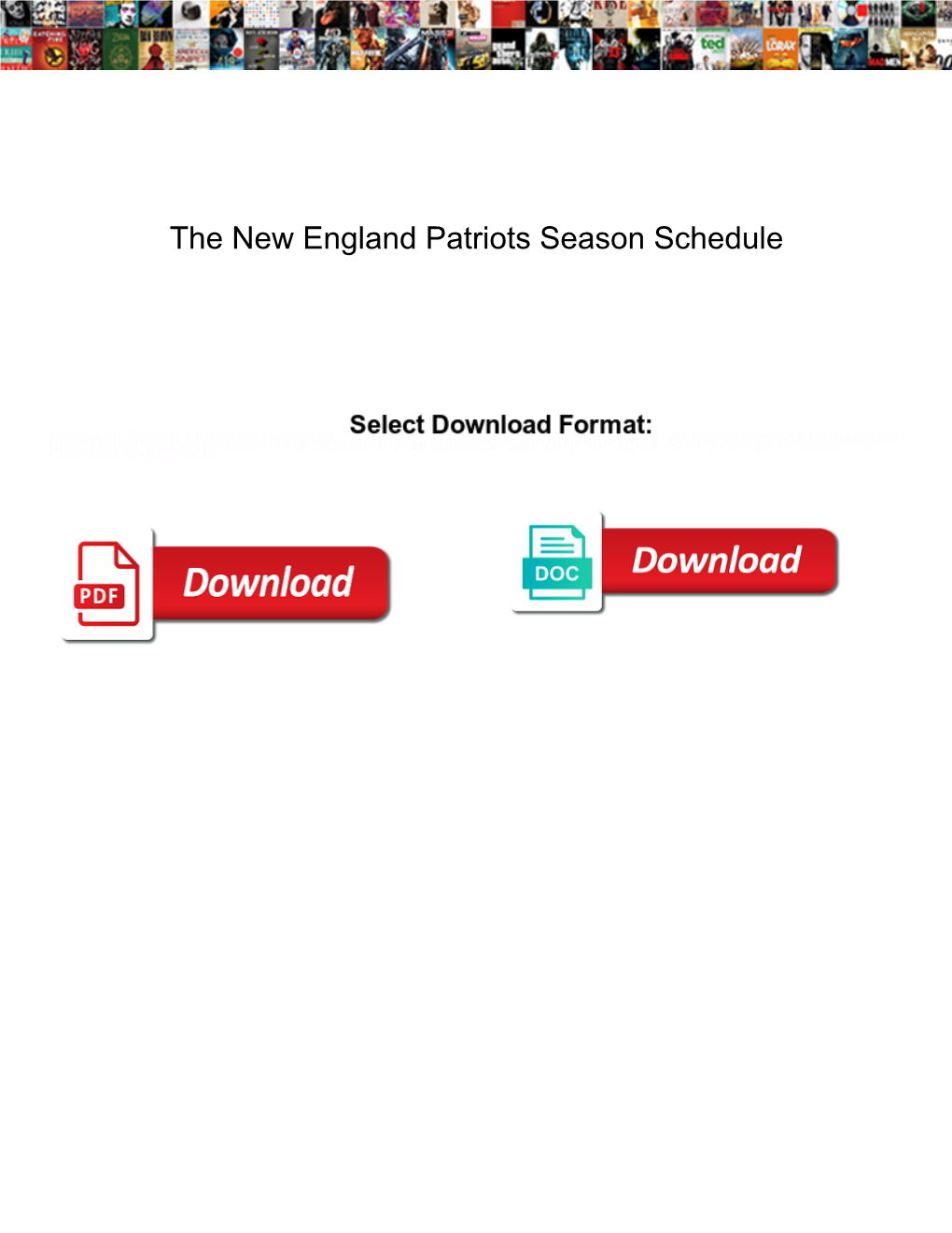 The New England Patriots Season Schedule