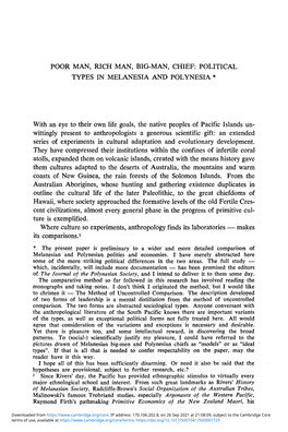 Political Types in Melanesia and Polynesia *