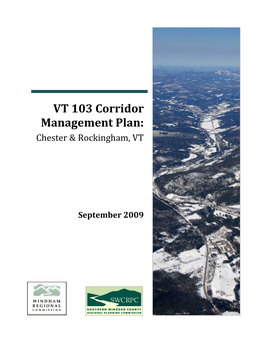 VT 103 Corridor Management Plan: Chester & Rockingham, VT