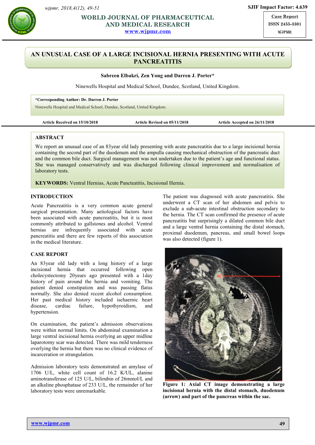 An Unusual Case of a Large Incisional Hernia Presenting with Acute Pancreatitis