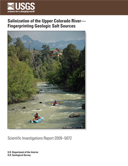 Salinization of the Upper Colorado River— Fingerprinting Geologic Salt Sources