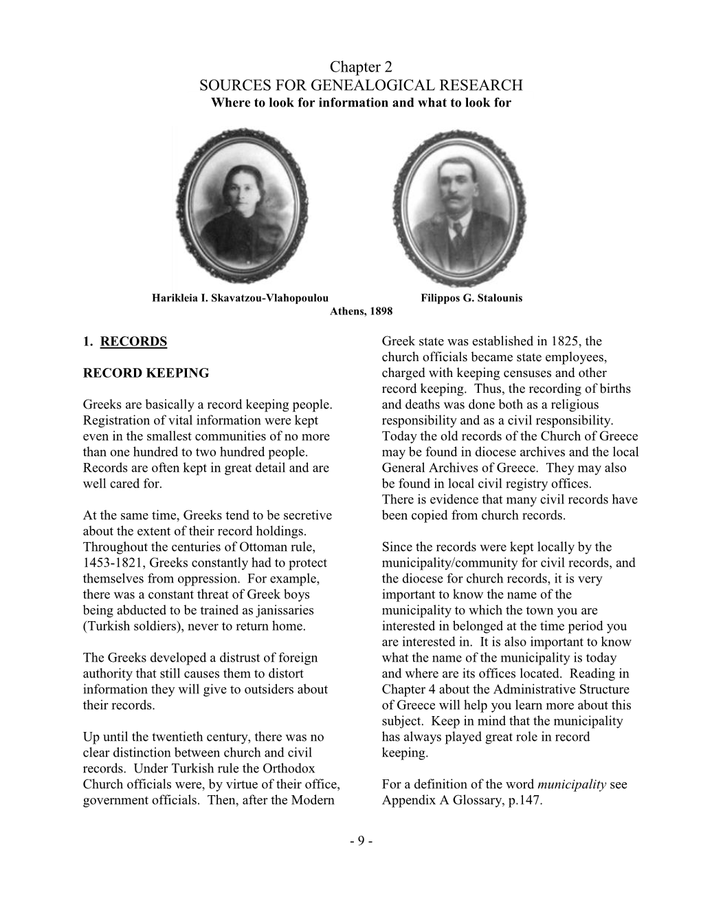 Chapter 2 SOURCES for GENEALOGICAL RESEARCH Where to Look for Information and What to Look For