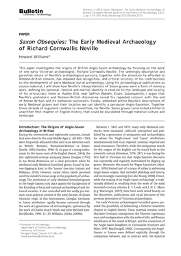 Bulletin of the History of Archaeology, 23(1): the Historyof Archaeology 2, Pp