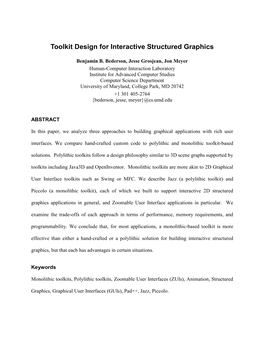 Toolkit Design for Interactive Structured Graphics