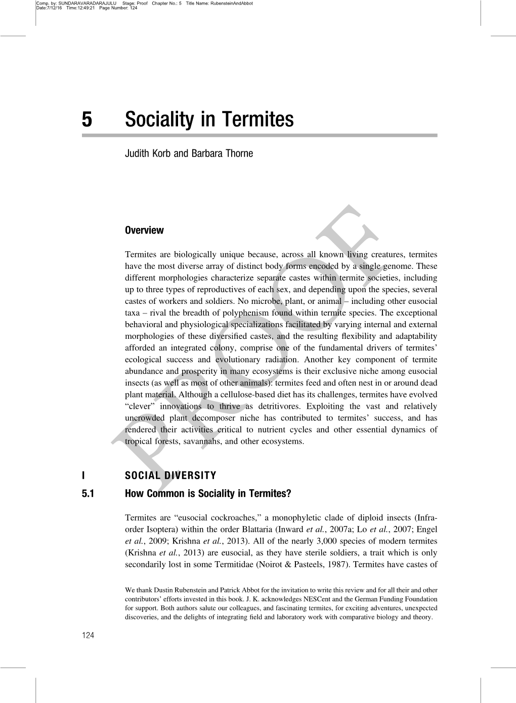 5 Sociality in Termites