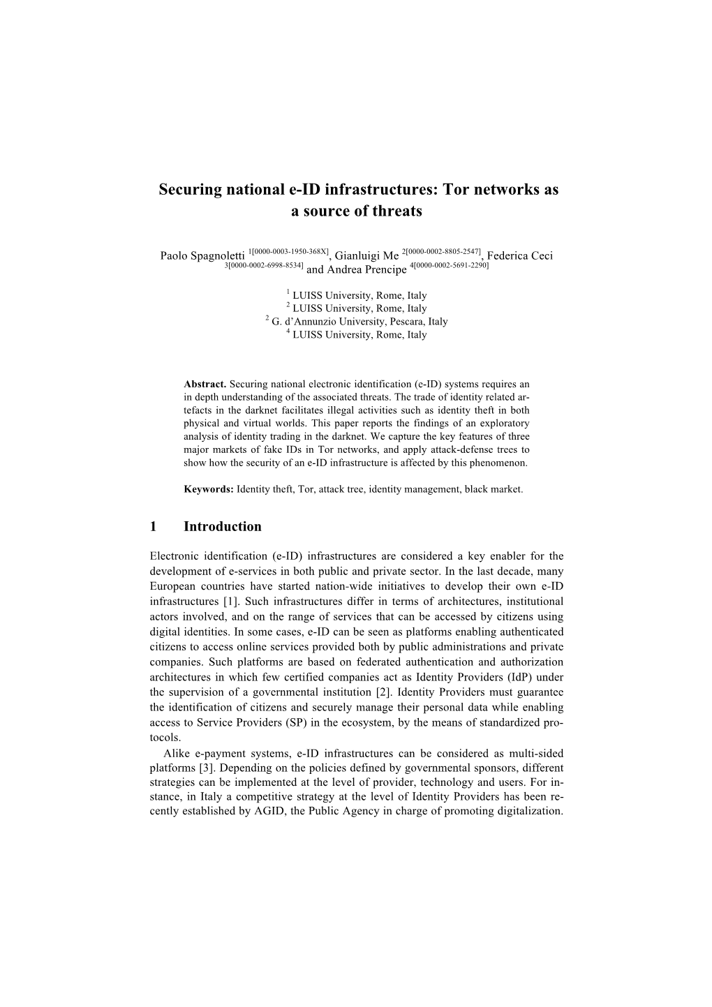 Securing National E-ID Infrastructures: Tor Networks As a Source of Threats