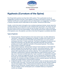 Kyphosis (Curvature of the Spine)