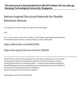 Nature‑Inspired Structural Materials for Flexible Electronic Devices