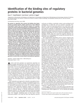 Identification of the Binding Sites of Regulatory Proteins in Bacterial Genomes