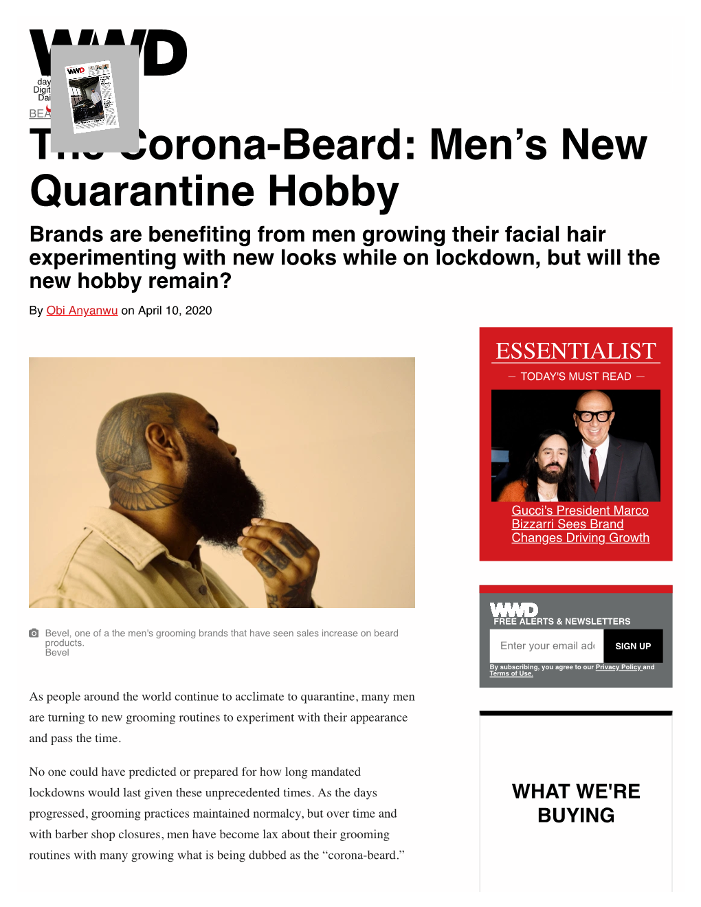 The Corona-Beard: Men's New Quarantine Hobby