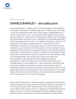 GNARLS BARKLEY – Det Udda Paret