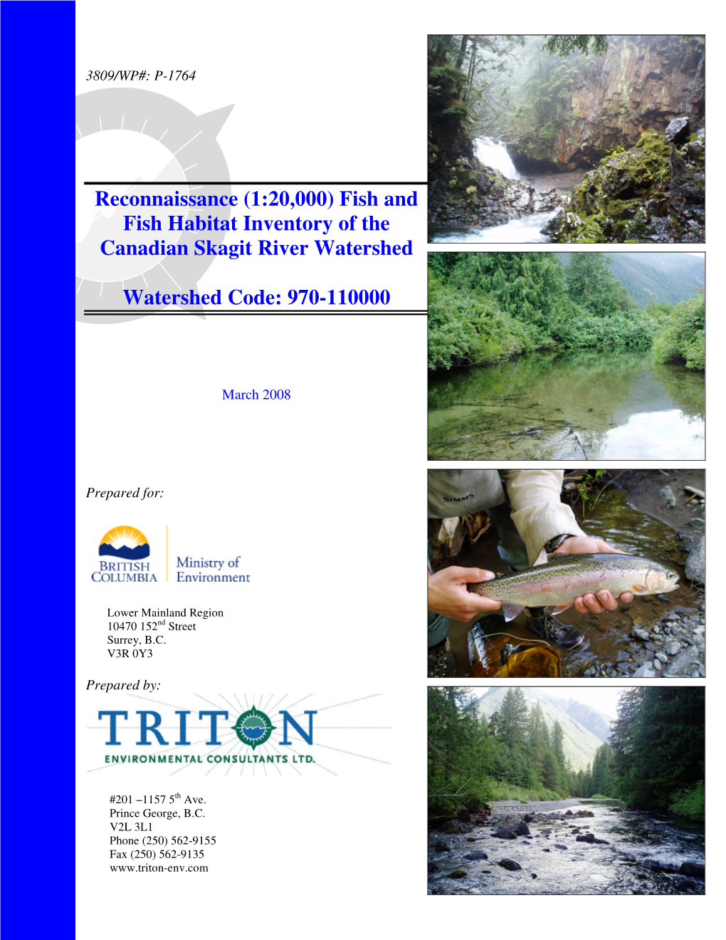 Reconnaissance (1:20,000) Fish and Fish Habitat Inventory of the Canadian Skagit River Watershed