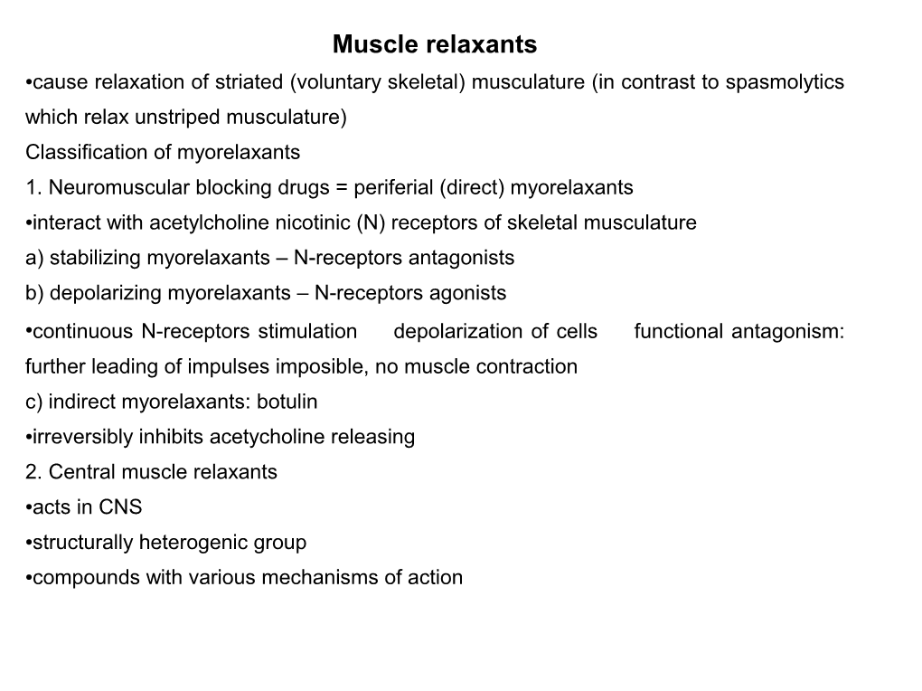 Muscle Relaxants