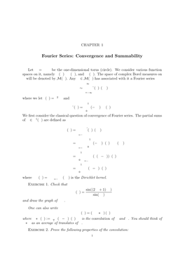 Fourier Series: Convergence and Summability