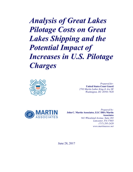 Analysis of Great Lakes Pilotage Costs on Great Lakes Shipping and the Potential Impact of Increases in U.S