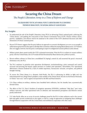 Securing the China Dream the People’S Liberation Army in a Time of Reform and Change