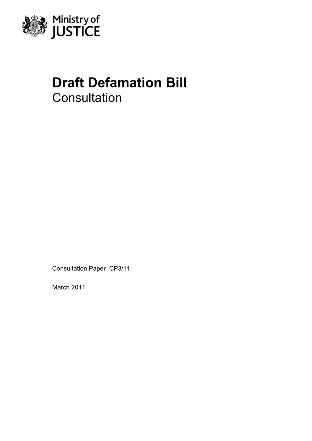 Draft Defamation Bill Consultation