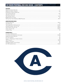Uc Davis Football Record Book - Contents