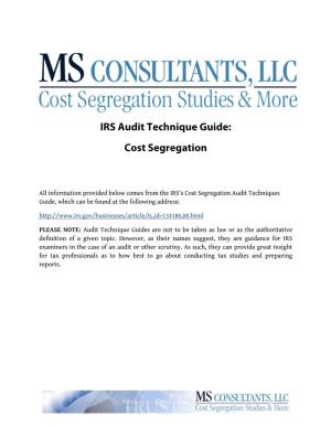 IRS Audit Technique Guide: Cost Segregation