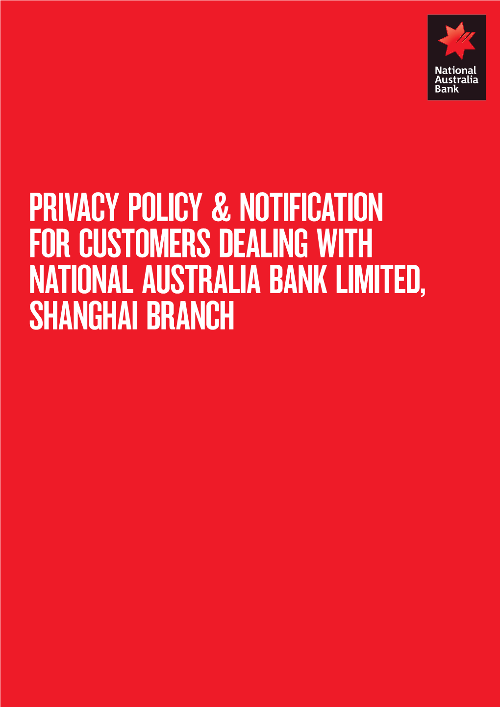 National Australia Bank Privacy Policy Shanghai