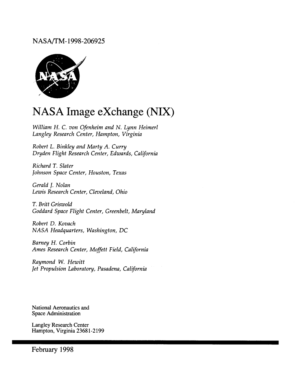 NASA Image Exchange (NIX)