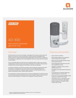 AD-300 Networked Hardwired Electronic Lock