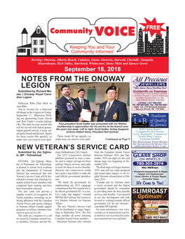 NOTES from the ONOWAY LEGION Submitted by Richard Mo- Ses | Onoway Royal Cana- Dian Legion