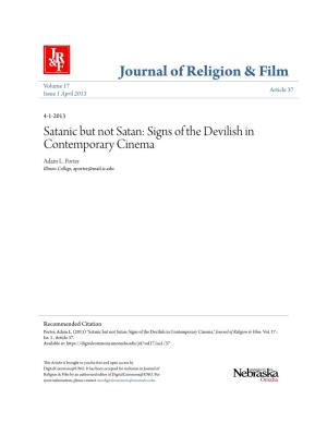 Satanic but Not Satan: Signs of the Devilish in Contemporary Cinema Adam L